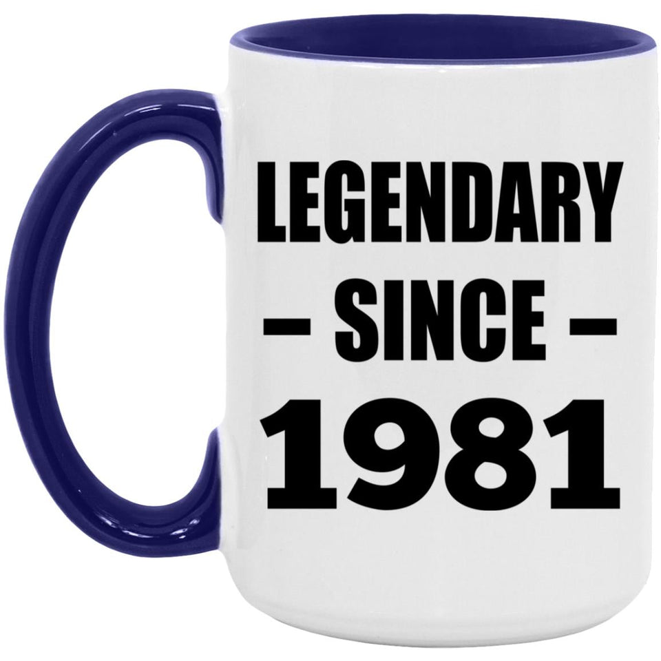 43rd Birthday Legendary Since 1981 - 15oz Accent Mug Purple