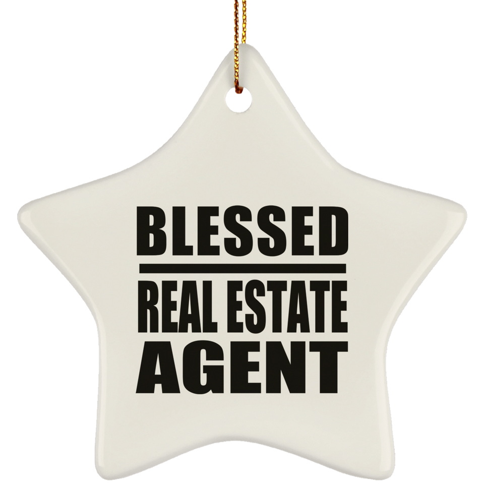 Blessed Real Estate Agent - Star Ornament