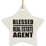 Blessed Real Estate Agent - Star Ornament
