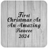 First Christmas As An Amazing Fiancee 2024 - Drink Coaster F