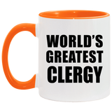 World's Greatest Clergy - 11oz Accent Mug Orange