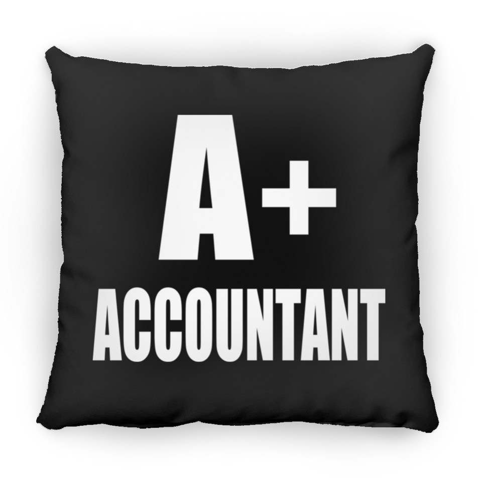 A+ Accountant - Throw Pillow Black