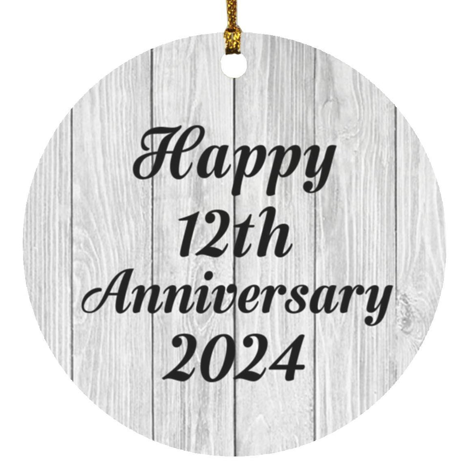 Happy 12th Anniversary 2024 - Circle Ornament F