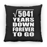 71st Anniversary Square Root of 5041 Years Down Forever To Go - Throw Pillow Black