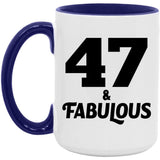 47th Birthday 47 & Fabulous - 15oz Accent Mug Purple