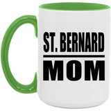 St. Bernard Mom - 15oz Accent Mug Green