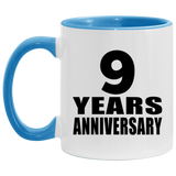 9th Anniversary 9 Years - 11oz Accent Mug Blue