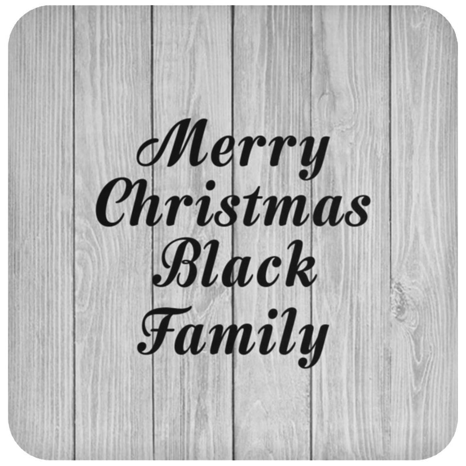 Merry Christmas Black Family - Drink Coaster F