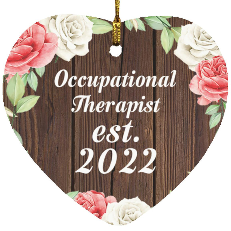 Occupational Therapist Established Est. 2022 - Heart Ornament A
