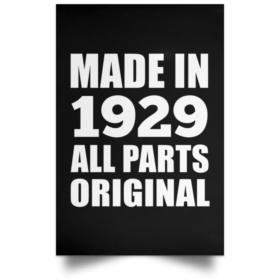 95th Birthday Made in 1929 All Parts Original - Poster Portrait