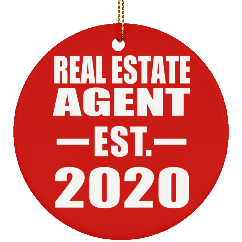 Real Estate Agent Established EST. 2020 - Circle Ornament