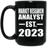 Market Research Analyst Established EST. 2023 - 15oz Coffee Mug Black