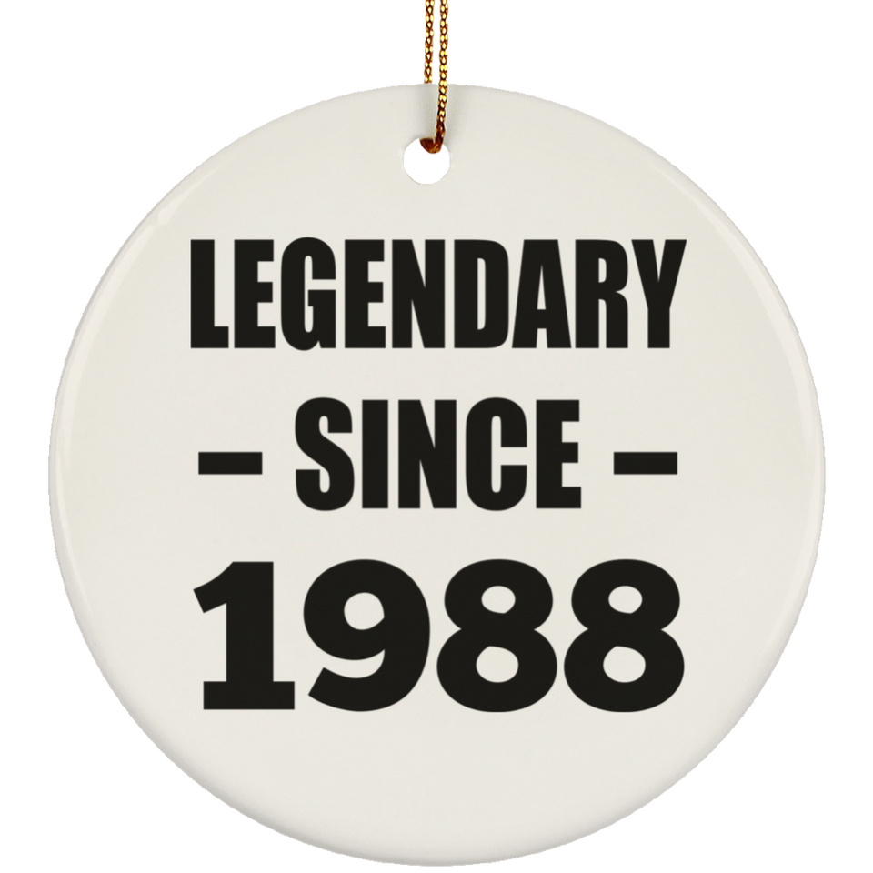 36th Birthday Legendary Since 1988 - Circle Ornament