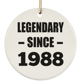36th Birthday Legendary Since 1988 - Circle Ornament