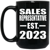 Sales Representative Established EST. 2023 - 15oz Coffee Mug Black