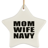 Mom Wife Navy - Star Ornament