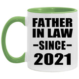 Father In Law Since 2021 - 11oz Accent Mug Green