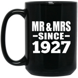 97th Anniversary Mr & Mrs Since 1927 - 15 Oz Coffee Mug Black