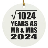32nd Anniversary Square Root of 1024 Years As Mr & Mrs 2024 - Circle Ornament