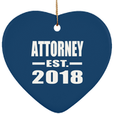 Attorney Established EST. 2018 - Heart Ornament