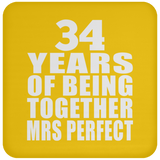 34th Anniversary 34 Years Of Being Mrs Perfect - Drink Coaster
