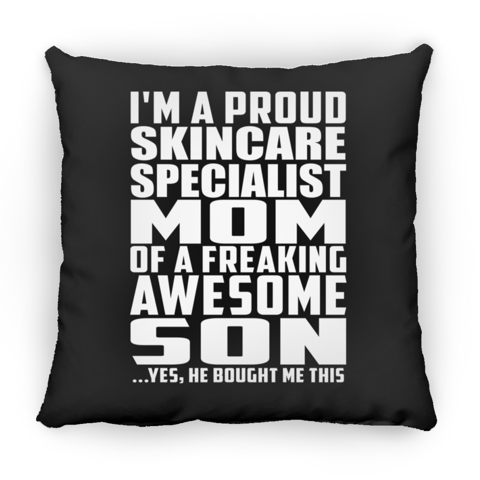 Proud Skincare Specialist Mom Of Awesome Son - Throw Pillow Black