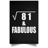 9th Birthday Square Root of 81 & Fabulous - Poster Portrait