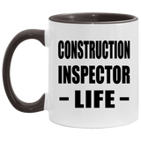 Construction Inspector Life - 11oz Accent Mug Black