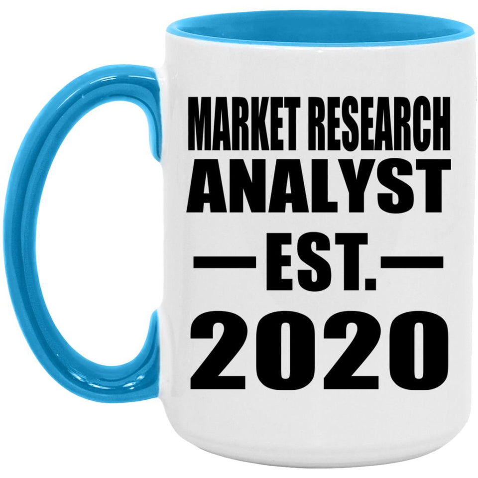 Market Research Analyst Established EST. 2020 - 15oz Accent Mug Blue