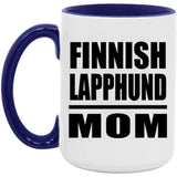 Finnish Lapphund Mom - 15oz Accent Mug Purple