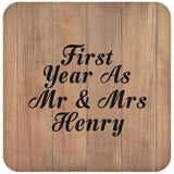 First Year As Mr & Mrs Henry - Drink Coaster C