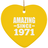 53rd Birthday Amazing Since 1971 - Heart Ornament