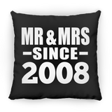 16th Anniversary Mr & Mrs Since 2008 - Throw Pillow Black