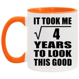 2nd Birthday Took Square Root of 4 Years To Look Good - 11oz Accent Mug Orange