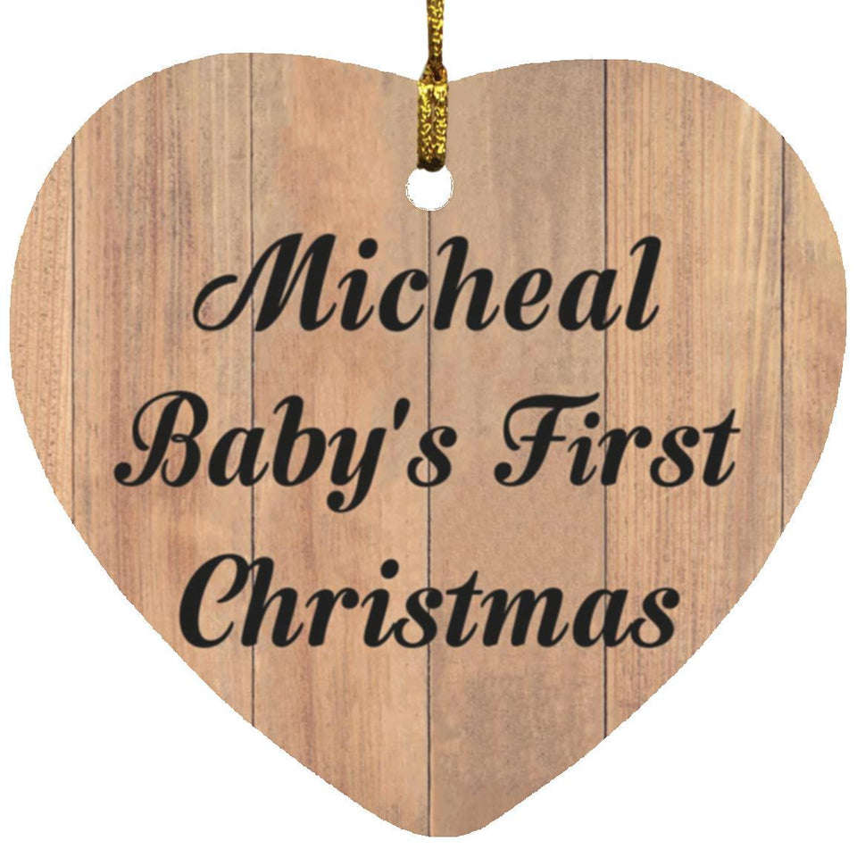Micheal Baby's First Christmas - Heart Ornament C