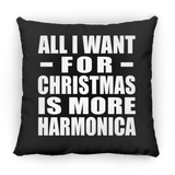 All I Want For Christmas Is More Harmonica - Throw Pillow Black