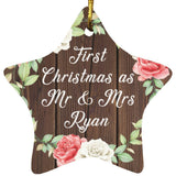 First Christmas As Mr & Mrs Ryan - Star Ornament A