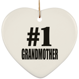 Number One #1 Grandmother - Heart Ornament