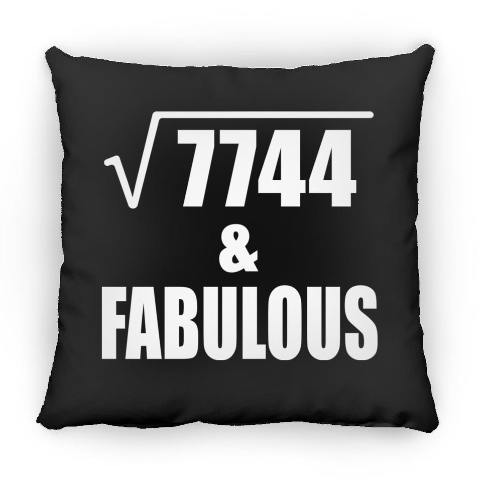 88th Birthday Square Root of 7744 & Fabulous - Throw Pillow Black