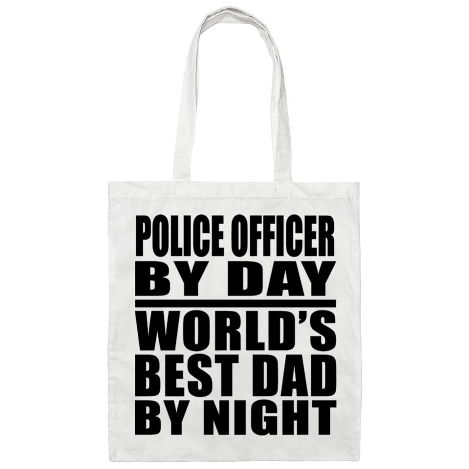Police Officer By Day World's Best Dad By Night - Tote Bag White