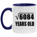 78th Birthday Square Root of 6084 Years Old - 11oz Accent Mug Purple