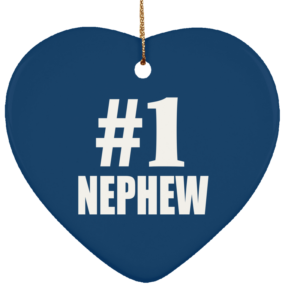 Number One #1 Nephew - Heart Ornament