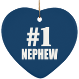 Number One #1 Nephew - Heart Ornament