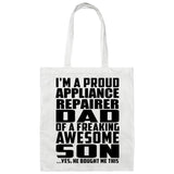 Proud Appliance Repairer Dad Of Awesome Son - Tote Bag White