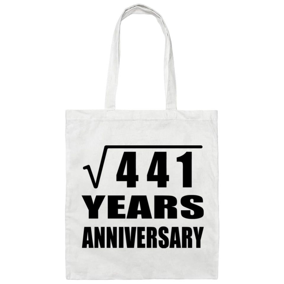 21st Anniversary Square Root of 441 Years Anniversary - Tote Bag White