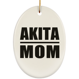 Akita Mom - Oval Ornament
