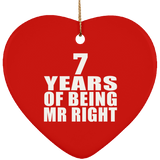 7th Anniversary 7 Years Of Being Mr Right - Heart Ornament