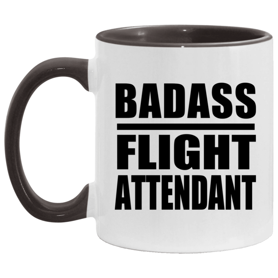 Badass Flight Attendant - 11oz Accent Mug Black