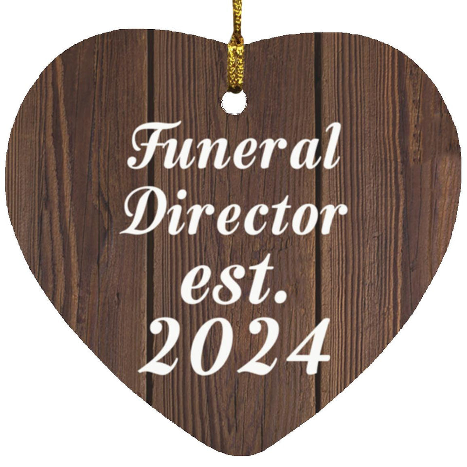Funeral Director Established Est. 2024 - Heart Ornament D