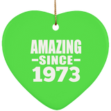 51st Birthday Amazing Since 1973 - Heart Ornament